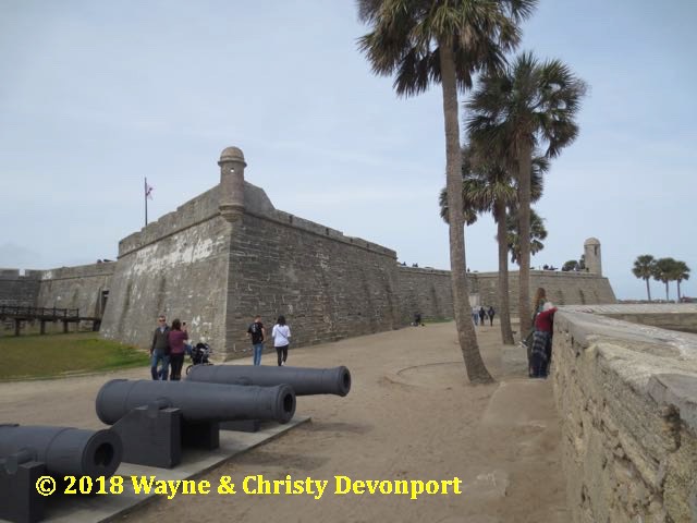 The defensive walls of the Castillo de San Marcos in St. Augustine