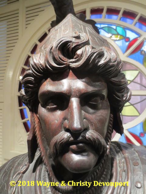 Sculpture - large head, guy with mustache