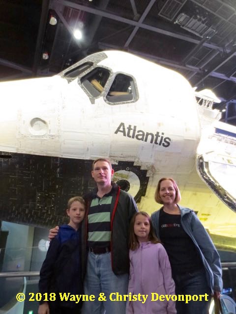 Our family in front of the Atlantis