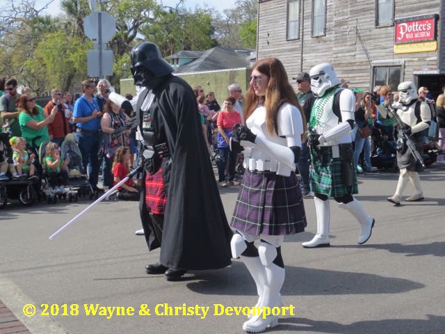 Darth Vader and a Girl Storm Trooper in Kilts