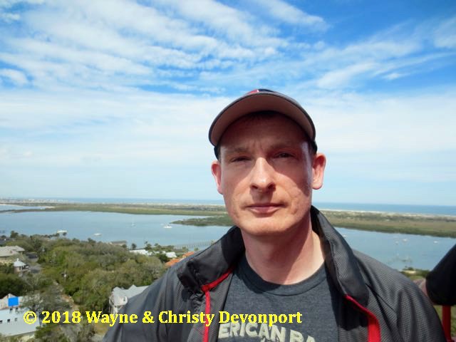 Wayne at the top of the lighthouse